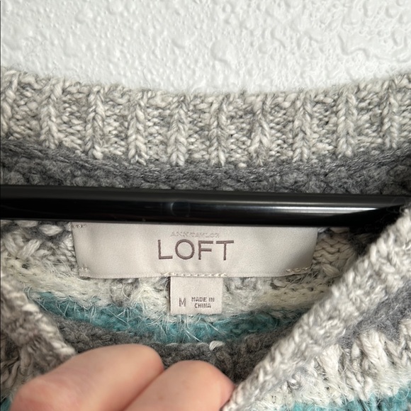 Loft Fair Isle Nordic Aspres Ski Pullover Soft Sweater Size Medium - Picture 3 of 9